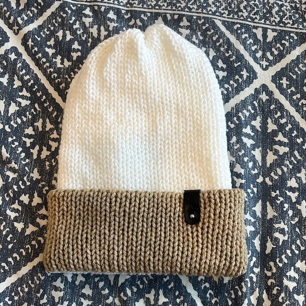 Handmade Winter White Knit Beanie
